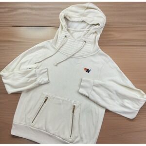 Aviator Nation Ninja Hoodie Sweatshirt Pullover Vintage White Zipper Pockets M